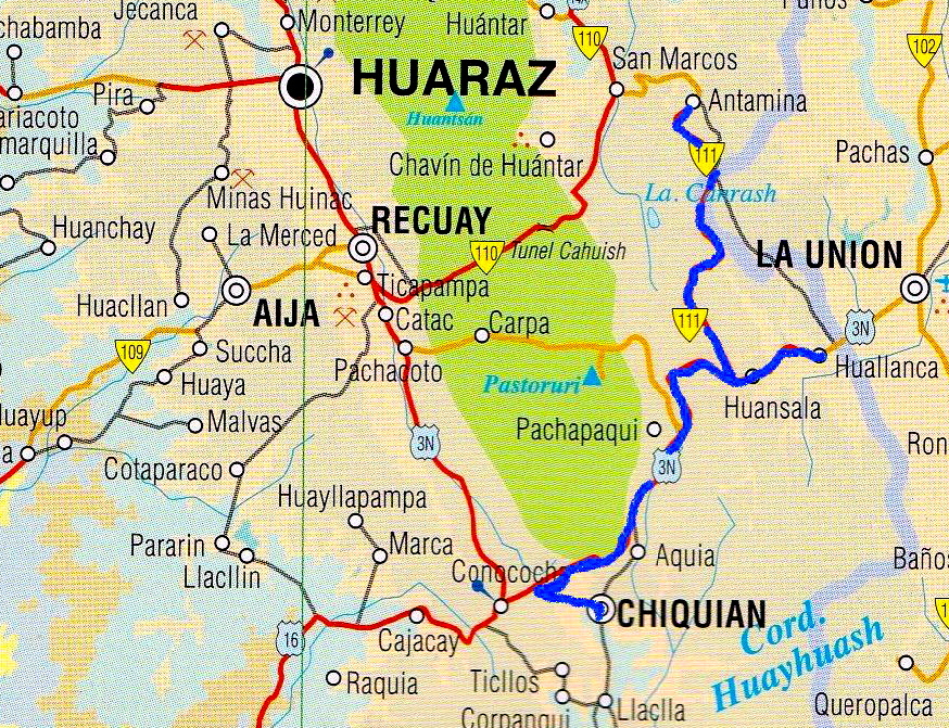 Mapa Chavín de Huántar